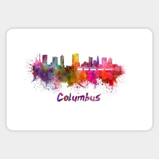 Columbus skyline in watercolor Magnet